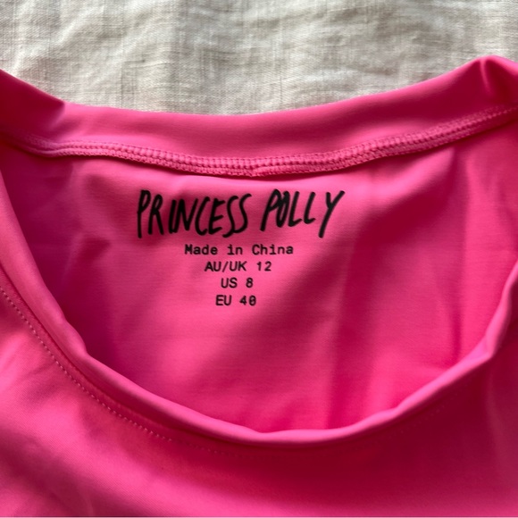 Princess Polly Recycled Nylon Blend Running Club Graphic Crop Top in Pink - Picture 8 of 9